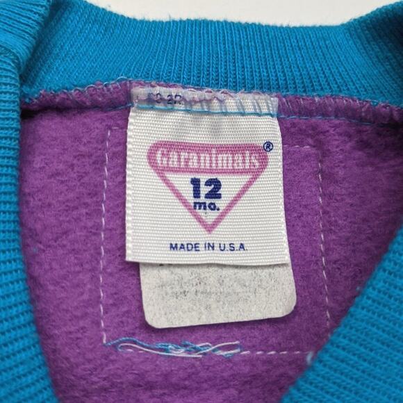 Vintage Garanimals Purple Circus Sweatshirt Sz 6-9m - Picture 3 of 3
